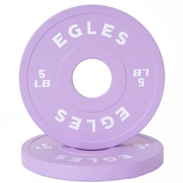 Imagem de Egles Par de placas de troca de 2,3 kg roxas - placas de peso revestidas de borracha em pares, placas olímpicas, codificadas por cores, padrão IWF, serve para halteres de 5 cm para treinamento de