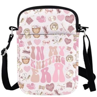 Imagem de WCGXKO Bolsa de compras feminina presente para amantes de crochê Crafter Mom Gift In My Knitting Era, Tricô Cro1