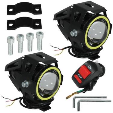 Imagem de Farol led auxiliar milha estrobo estroboscopico com botão universal 3 