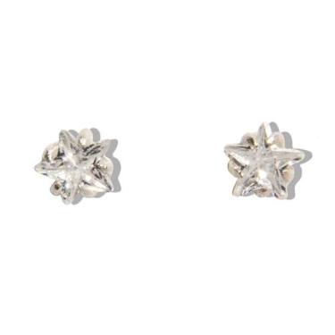 Imagem de Brinco Infantil Estrela Gema Facetado Zircônia 3mm Prata 925 - Cristai