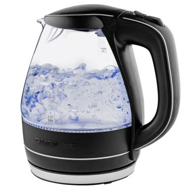 Imagem de Chaleira Elétrica, 1.5L, 1100W, BPA Livre, Vidro de Borosilicato Temperado pelo Calor, Aço Inoxidável, Desligamento Automático, 110v,