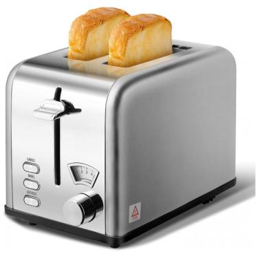 Imagem de Torradeira Elétrica de 2 Fatias com 5 Níveis de Tostagem, 3 Funções, 110V 825W, YSSOA, Cinza