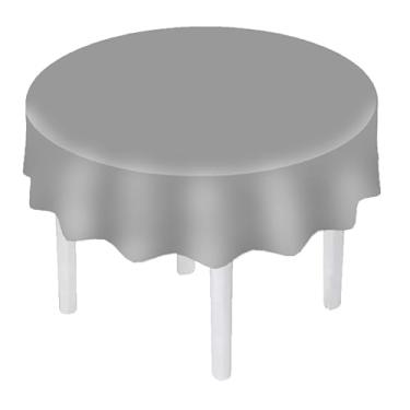 Imagem de Toalha de Mesa de TNT Redonda - 1 uni cor METALIZADO PRATA 1,35 Diâmetro
