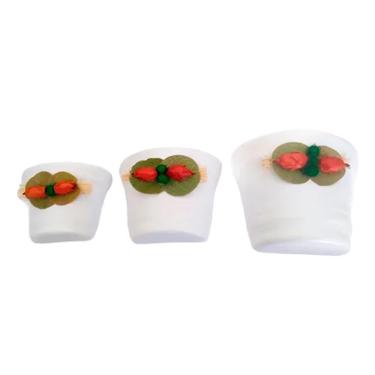 Imagem de Vasos Trio Meia Lua Cerâmica De Parede Vertical Branco