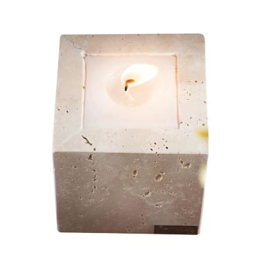 Imagem de Porta Vela Aromatizadora em Mármore Travertino Romano