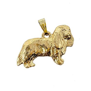 Imagem de George Harris Cavalier King Charles Dog Pingente de estanho banhado a ouro 24k, Peltre, Sem Pedra Preciosa