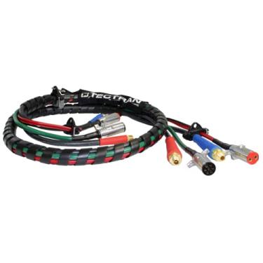 Imagem de Tectran Conjunto de envoltório de linha de força aérea ABS de dois polos/cabo duplo 4 em 1 | Comprimento de 30 cm | Punhos flexíveis | Conjunto de freio semi trator-reboque | Conexões NPT de 1/5.1 cm