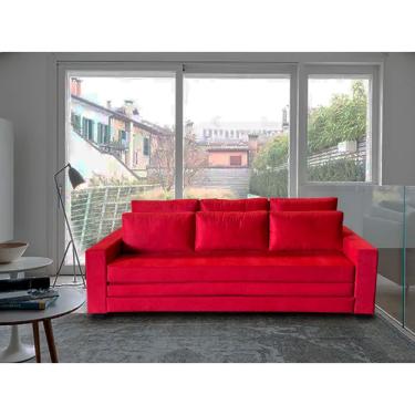 Imagem de Sofá Cama bx04 am com 2.20m que se Transforma em Cama Resistente e Confortável em Sued