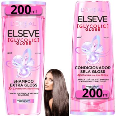 Imagem de Kit Shampoo Condicionador 200ml Elseve Glycolic Extra Gloss
