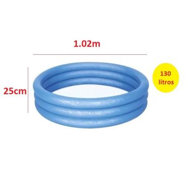 Imagem de Piscina Banheira Azul 130 Litros Inflável Infantil Intex