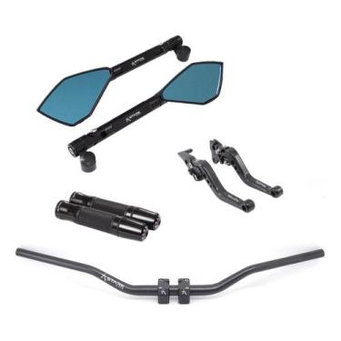 Imagem de Kit Guidão Manopla Manete Retrovisor Xre Falcon Tornado Bros - Stark R