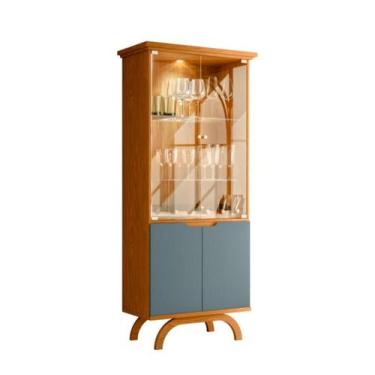 Imagem de Cristaleira Vicenza 100% MDF Ype/Cinza - New Ceval