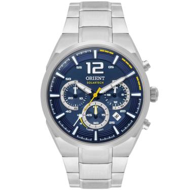 Imagem de Relógio Masculino Solar Tech Orient Prata MBSSC257 D2SX Prata  masculino
