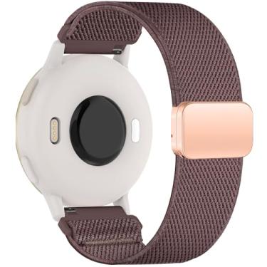 Imagem de Oanux Pulseira magnética de nylon elástico de 20 mm compatível com Garmin Vivoactive 6 Watch/Vivoactive 5/3/3 Music, pulseira esportiva elástica de substituição para Venu Sq 2/Venu e Forerunner 55/165