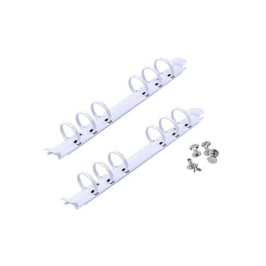 Imagem de NatSumeBasics 2 anéis de fichário A6 brancos para fichário de substituição, 6 anéis com dobradiça de encaixe para caderno de folhas soltas, álbum de fotos, faça você mesmo, espinhas de encadernação de