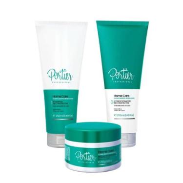 Imagem de Portier Kit Home Care Reconstrutor Sh+Cond+Masc 3x250ml