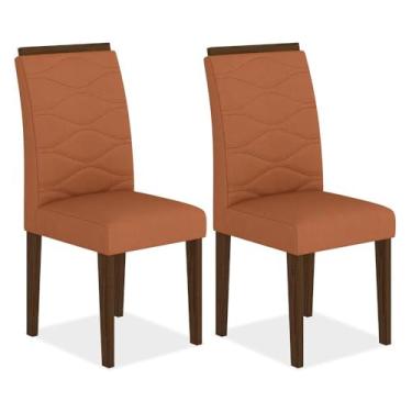 Imagem de Kit 2 Cadeiras Estofadas Everest Comfort Imbuia/suede Terracota - M.a Imbuia/suede Terracota