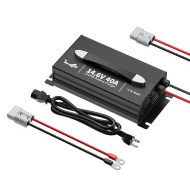Imagem de Timeusb Carregador de bateria LiFePO4 de carregamento rápido de 14,6 V 40 A com grande corrente de saída de 40 A, função de carregamento de 0V dedicada inteligente, carregador de bateria de lítio com