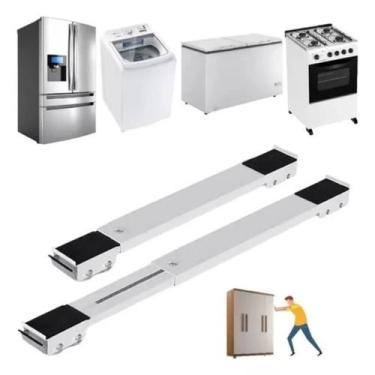 Imagem de Suporte Com Rodinhas e Base Ajustável Para Geladeiras Máquinas De Lava