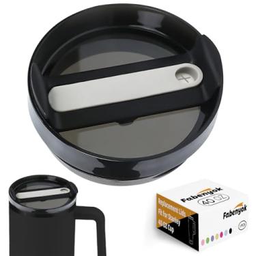 Imagem de Tampa de copo de substituição de 1,134 g adequada para copo Stanley, 1 pacote de tampas de substituição, capas de copo à prova de derramamento para acessórios de copos Stanley (puro - preto)