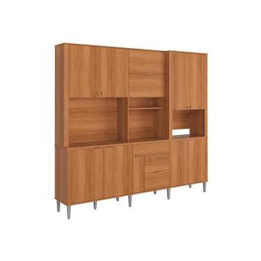 Imagem de Kit Cozinha Astra 2,40m Lukaliam Móveis Compacta 10 Portas e 4 Gavetas