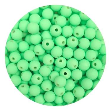 Imagem de Miçanga Emborrachada 8mm 200un p/ Montar Pulseira Infantil Terço Brinc