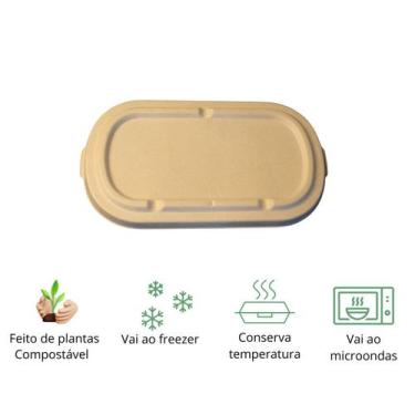Imagem de 500 tampas herméticas para marmitas biodegradáveis - ECOEASY