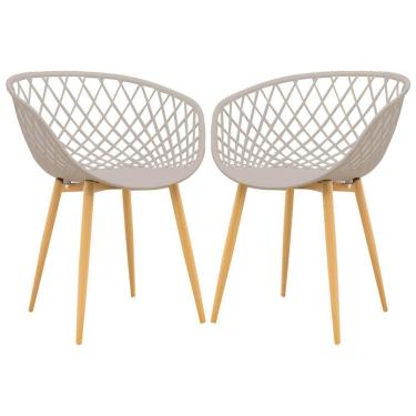 Imagem de Kit 2 Cadeiras Decorativas Para Sala de Estar Ápeiron Nude