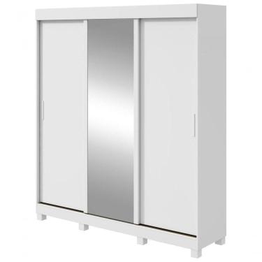 Imagem de Guarda Roupa Saion 3 Portas Com Pés 1 Porta Glass - Lopas Branco
