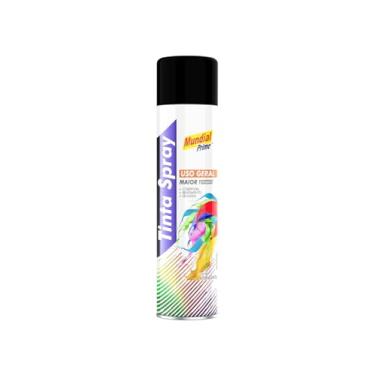 Imagem de Tinta Spray Uso Geral 400ml, MUNDIAL PRIME, Preto Fosco, AE01000103