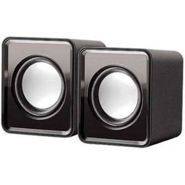 Imagem de Mini Caixa De Som Para Pc Notebook Mp4 Compacta Usb P2 - Preto