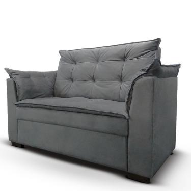 Imagem de Sofá 2 Lugares Decorativo Sala De Estar Opalla Suede Cinza