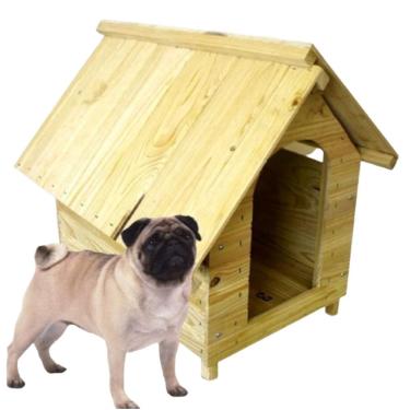 Imagem de Casa Cachorro Pet Madeira 57x55 Casinha Cachorro Porte Médio