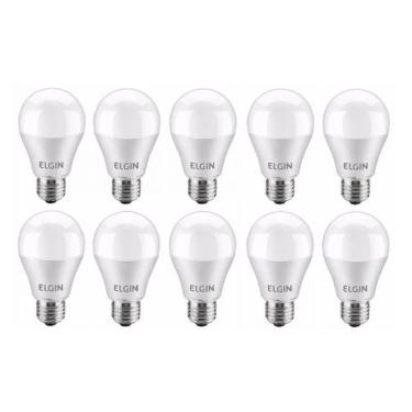 Imagem de Kit 10 Lâmpada Led Bulbo 9W Elgin Bivolt E27 6.500K