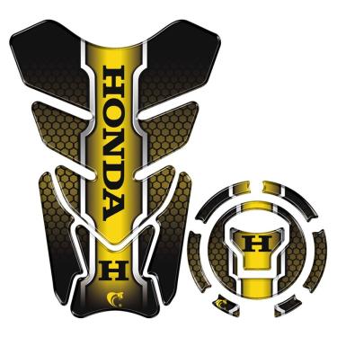 Imagem de Kit Protetor Tanque Adesivo Moto Honda Acima 2018 Dourado Cor Dourado