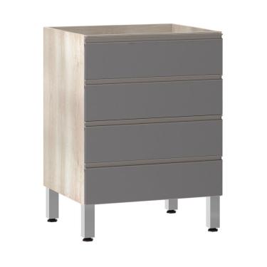 Imagem de Balcão Sem Tampo 60cm Luci Legno Crem e Cinza Puro