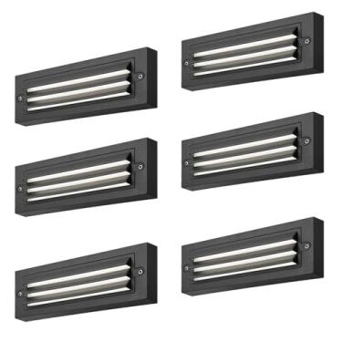 Imagem de ZONK Luzes De Led Para Degraus Com Tensão Linha 120 V, Escada 6 W Ambientes Internos E Externos, À Prova D'Água Ip65, Não Regulável, Iluminação Branca Natural 4000 K (Pacote 6)