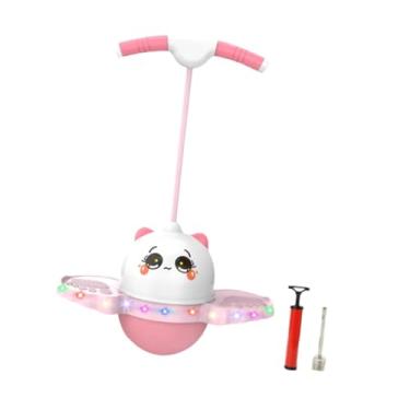 Imagem de Vaveren Pogo Pular Bola Placa de Salto com Luz Meninos Forte Aperto Engraçado Brinquedo de Salto Alto Bola Quicando para Brinquedos Internos Treinamento Do Co, Rosa