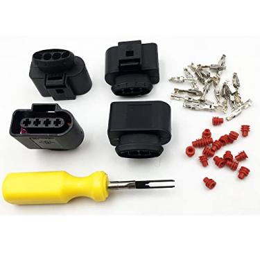 Imagem de Generic Kit De Reparo Conector Bobina Ignição, 4 Peças, Chicote Elétrico + 1 Peça Ferramenta Ocupação Espaço 0,3 Cm Compatível Com Audi Vw 4B0 973 724 4B0973724