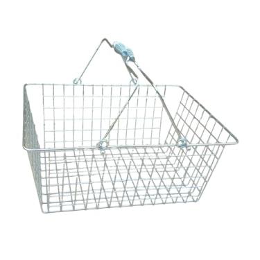 Imagem de Fenteer Cesta de compras com alça Cesta de armazenamento portátil ergonômica Cesta de supermercado para alimentos, vegetais, armário de escritório, despensa, 35cm X 24cm X 18.5cm