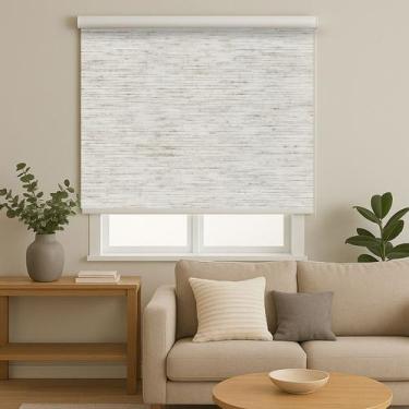 Imagem de Persiana Cortina Rolo Blackout Texturizado Palha 1,40m x 1,40m - Sala 