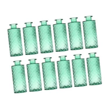 Imagem de Generic Conjunto de 12 Vasos de Vidro para Flores, Recipientes Decorativos para Exibição em Casa, Verde, Tamanho real