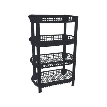 Imagem de Fruteira Vertical 4 Andares, 71 x 47 x 27 cm, Polipropileno, Preto