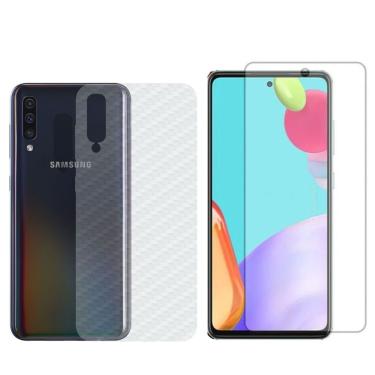 Imagem de Película Hidrogel + Adesivo Fibra De Carbono Para Samsung Galaxy A50 - Transparente
