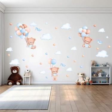 Imagem de Adesivo De Parede Ursinho E Balões - Lojinha Da Luc Adesivos