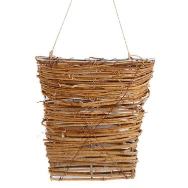 Imagem de Cesta para porta da frente, vaso de vime suspenso, cesta de salgueiro ventilado, decorações de porta artificiais
