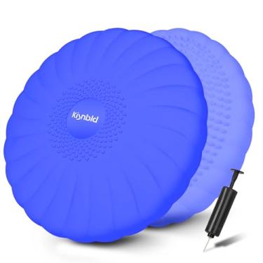 Imagem de kisnbld Almofada Oscilante, Assento Oscilante Extra Grosso para Crianças Sensoriais, Disco de Equilíbrio Antiderrapante com Bomba de Inflação para Força Central de Adultos, Melhora da Postura E Fisiot