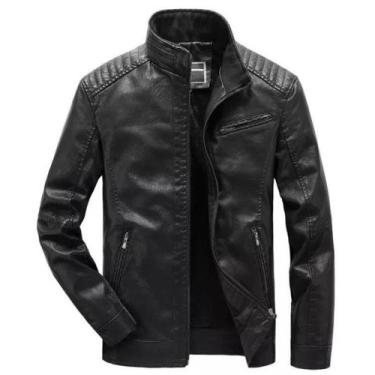 Imagem de Jaqueta De Couro  masculina preta tamanho M - Arnold