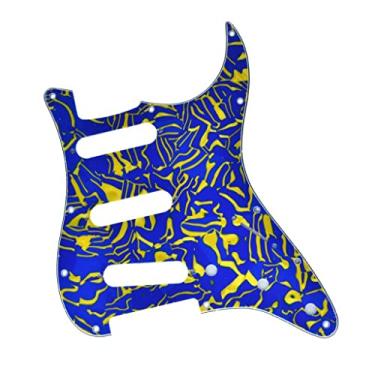 Imagem de KAISH 11 furos ST/Strat Style Pickguard SSS Pick Guard para USA/Mexico Stratocaster/Strat Blue Shell