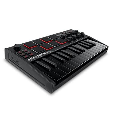 Imagem de Akai Professional MPK Mini MK3 - Controlador de Teclado MIDI USB com 25 Teclas, 8 Pads de Bateria Iluminados, 8 Knobs, Software de Produção Musical e Pacote de Sons da Native Instruments, Preto